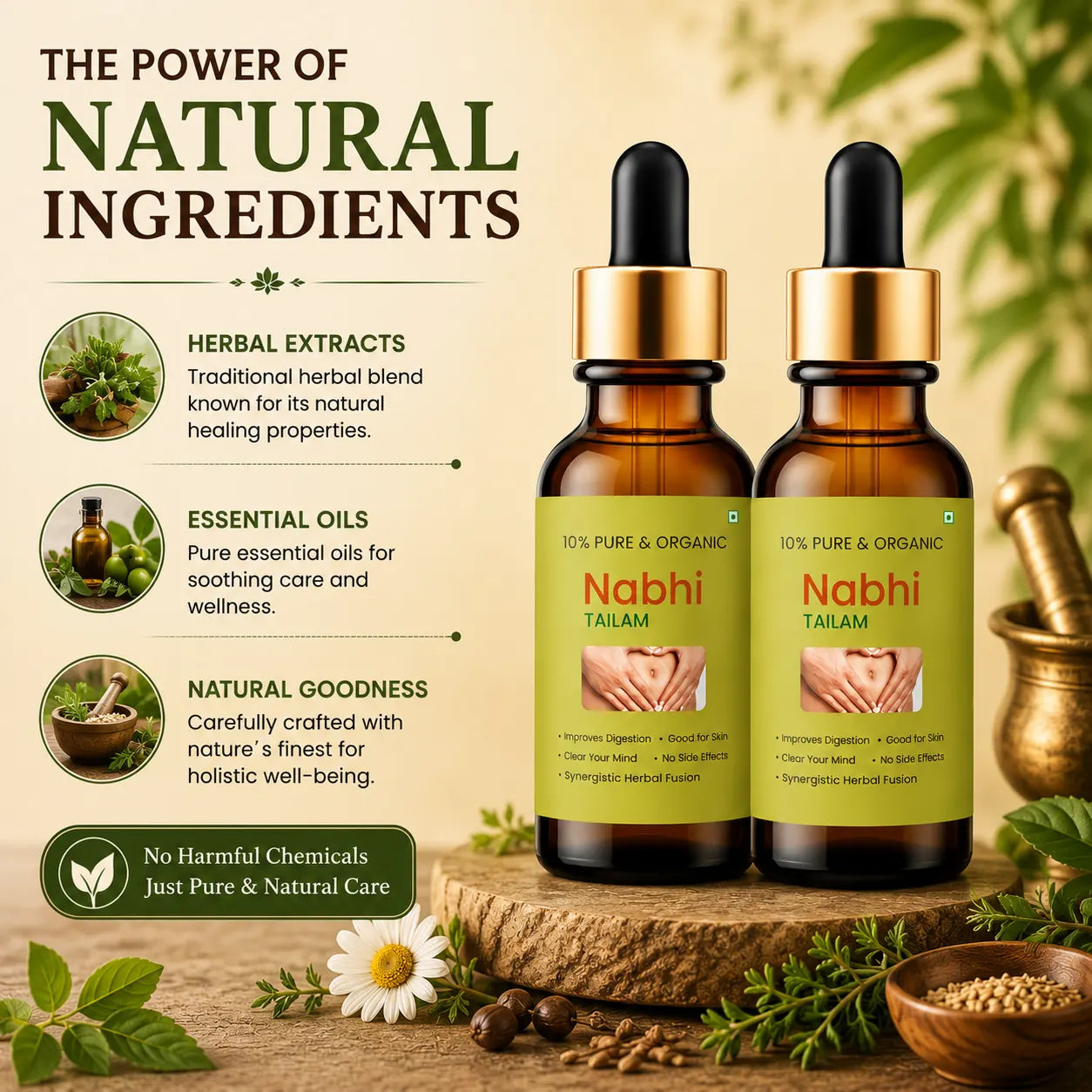 Ayurvedic Nabhi Oil & Navel Therapy Tailam (30ml Each, Pack of 2) – Natural Belly Button Oil for Weight Loss & Skin Care