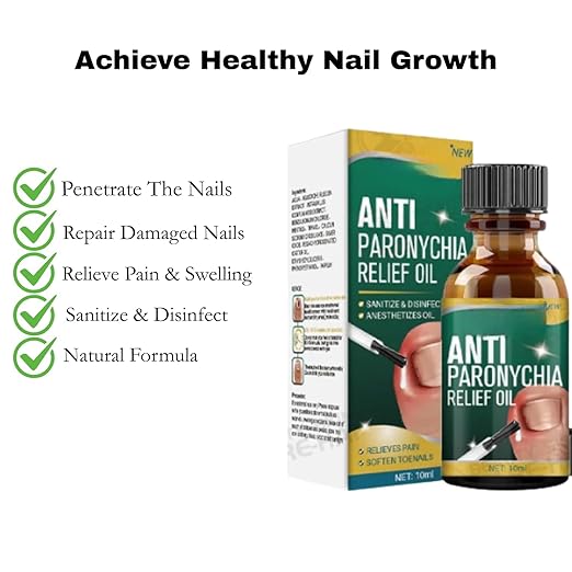 (Pack of 2) Anti Paronychia Relief Oil Toenail Repair Oil – Natural Herbal Treatment for Ingrown Toenails & Cuticle Care