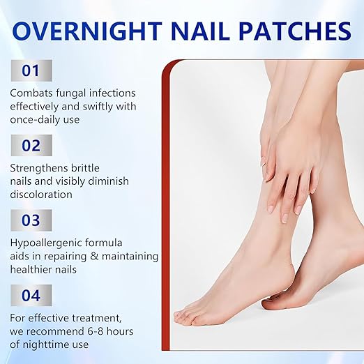 (21 Pcs) Fungi Nail Patches White Patches on Nails Repair Patches – Herbal Care for Discolored Toenails & Fingernails