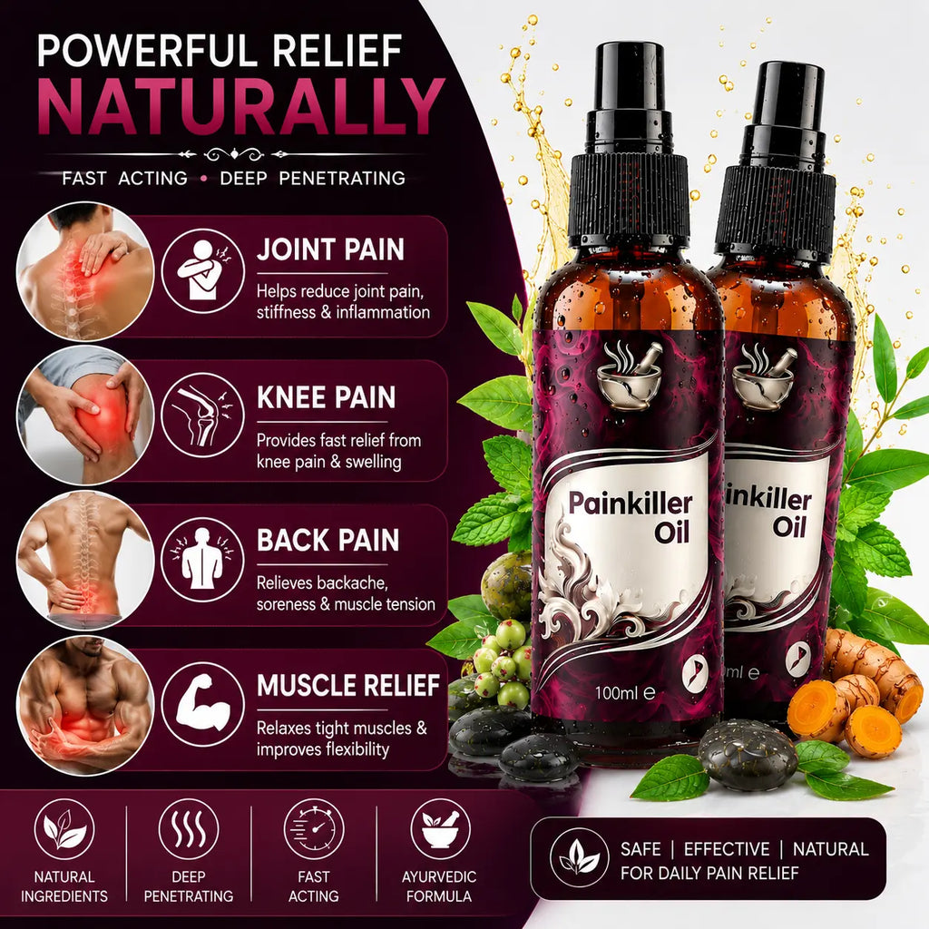 Pain Relief Oil & Massage Oil (Pack of 2) – Fast-Acting Joint, Knee & Back Pain Relief
