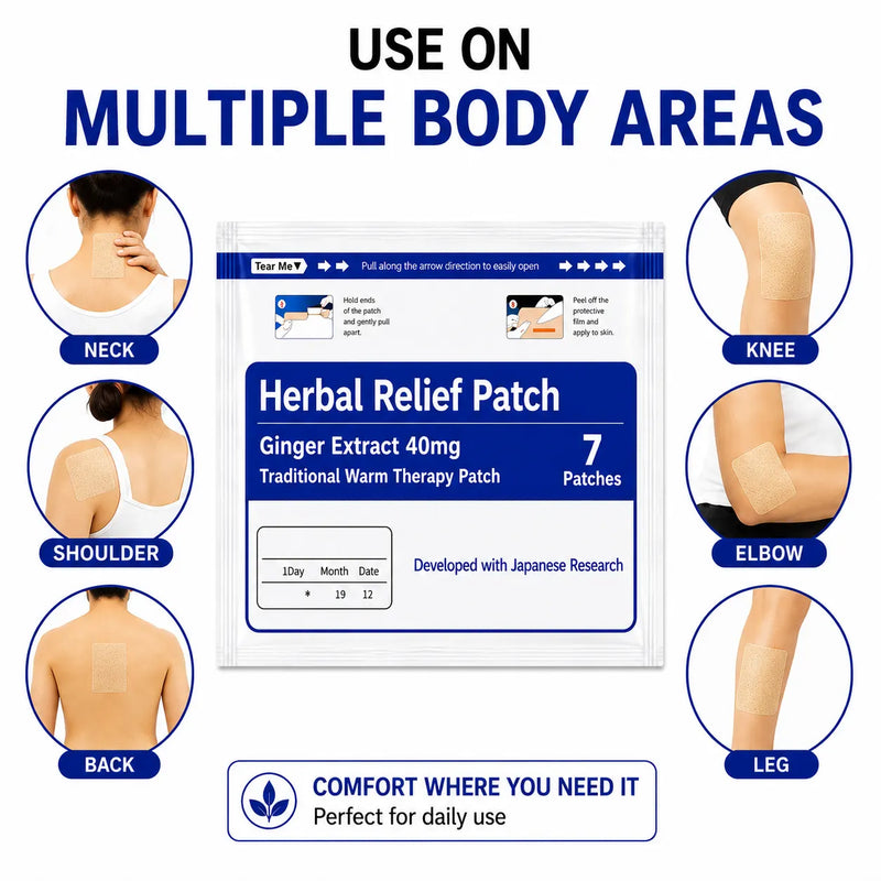 Herbal Pain Relief Patch Set - Soothing Knee, Back & Muscle Relaxation Patches
