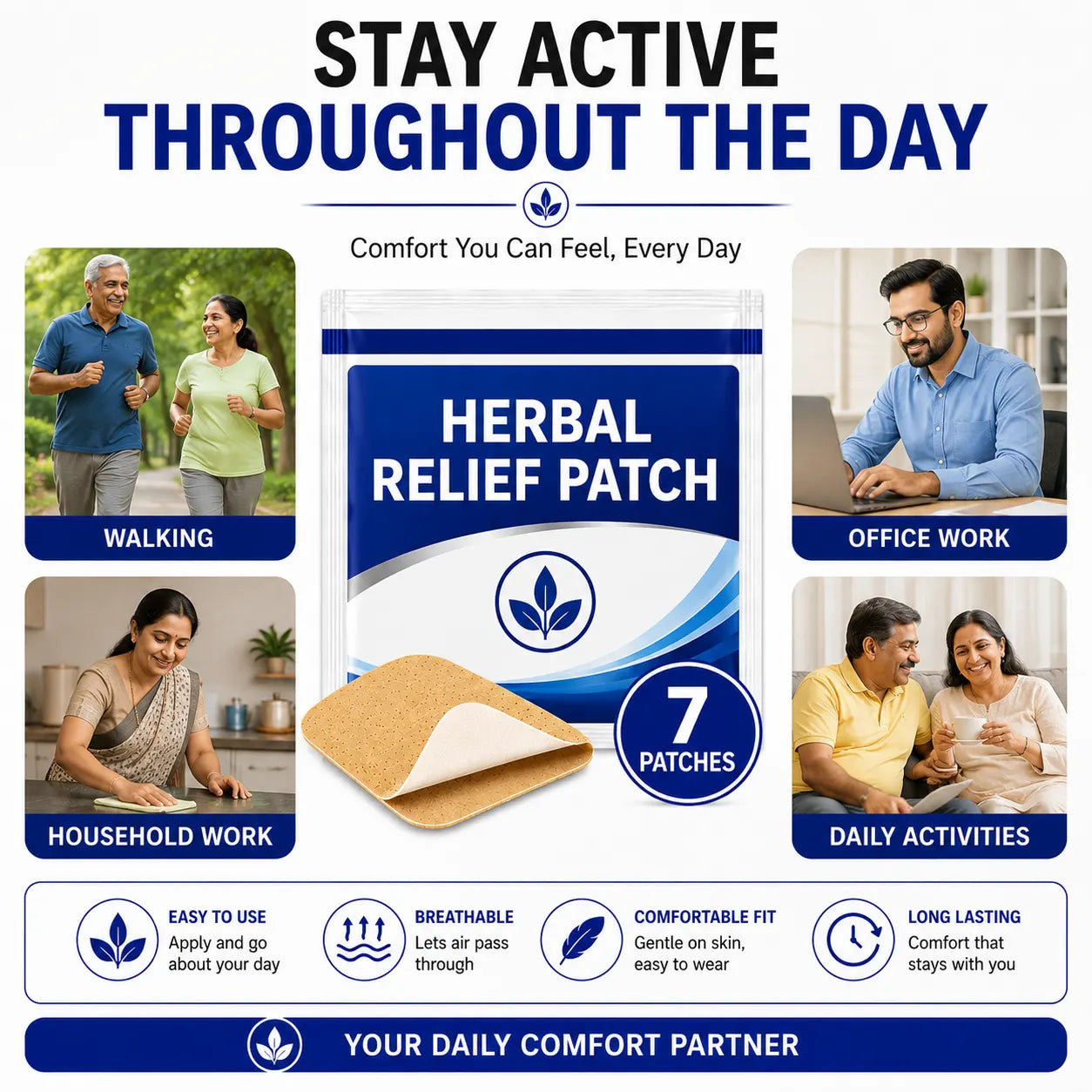 Herbal Pain Relief Patch Set - Soothing Knee, Back & Muscle Relaxation Patches