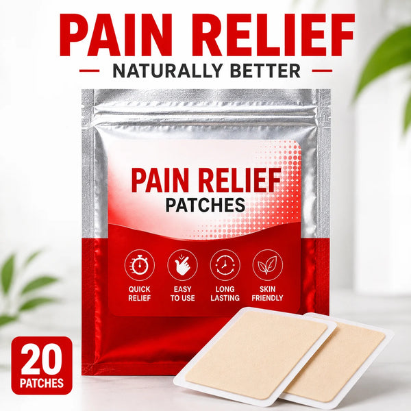 Pain Relief Patch Ginger Heat Patches (20 Patches Pack of 2) – Herbal Knee Patches & Back Pain Relief Plaster
