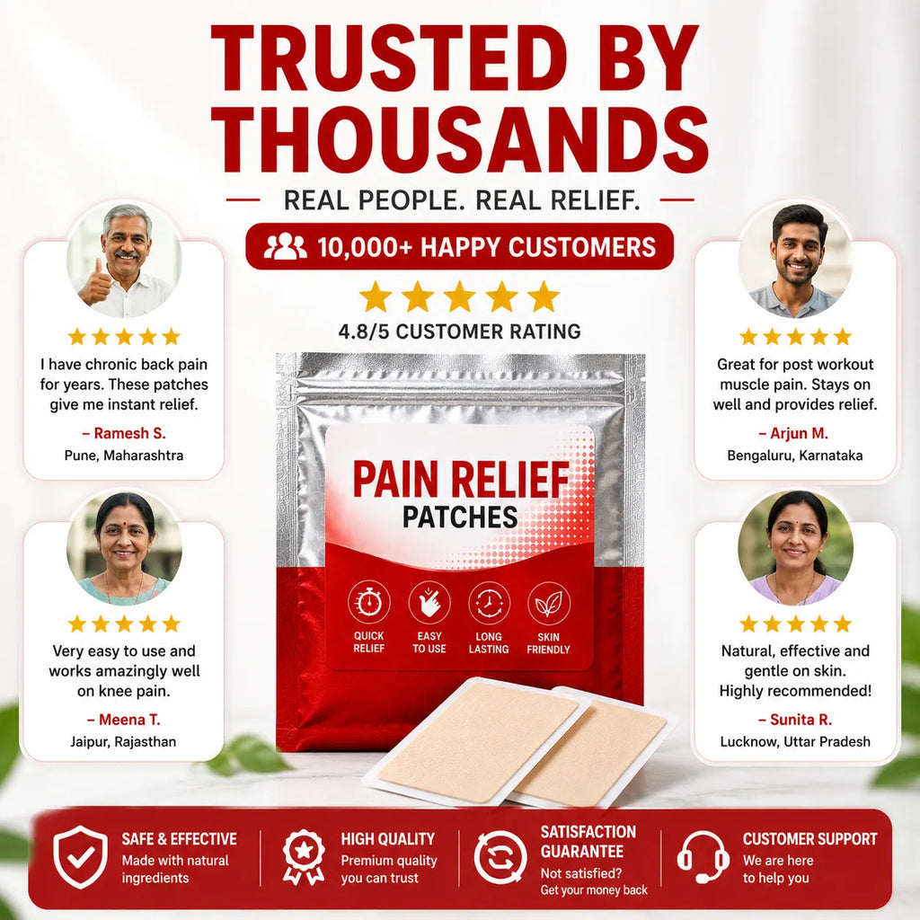 Pain Relief Patch Ginger Heat Patches (20 Patches Pack of 2) – Herbal Knee Patches & Back Pain Relief Plaster