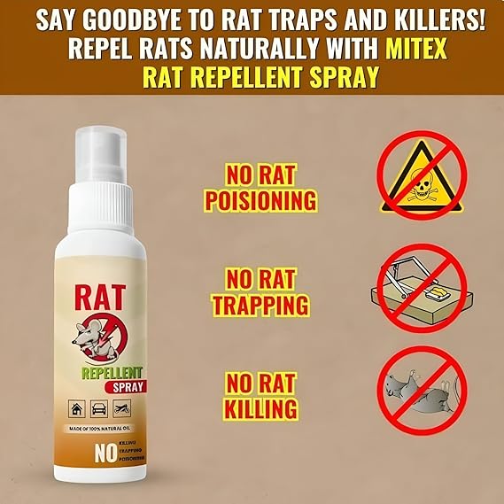 Rat Repellent Spray for Car & Home (Pack of 2) – High-Efficiency Rodent Repellent Spray for Car Engine & House Protection