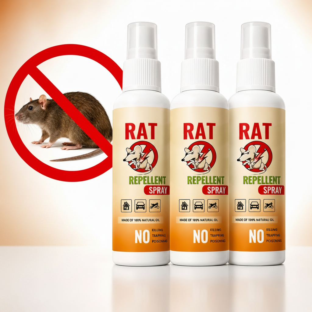 Rat Repellent Spray for Car & Home (Pack of 3) – High-Efficiency Rodent Repellent Spray for Car Engine & House Protection