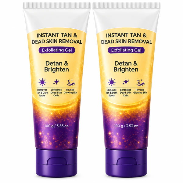 (Pack of 2) Instant Tan Removal De Tan Face & Body Pack – Sun Tan Removal Cream for Glowing Skin, Neck, Hands & Sun Damage Care