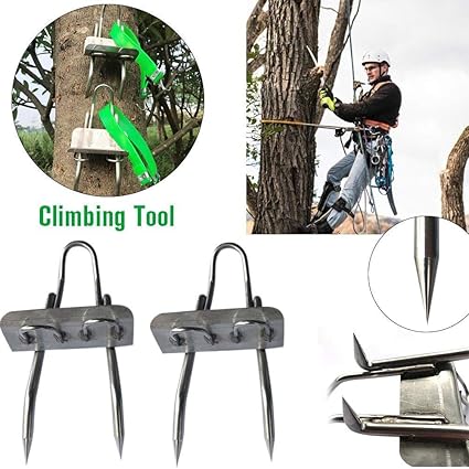 Heavy-Duty Tree Climbing Tool | Spikes & Spurs Set | Anti-Slip Steel Tool for Coconut, Fruit Picking & Observation