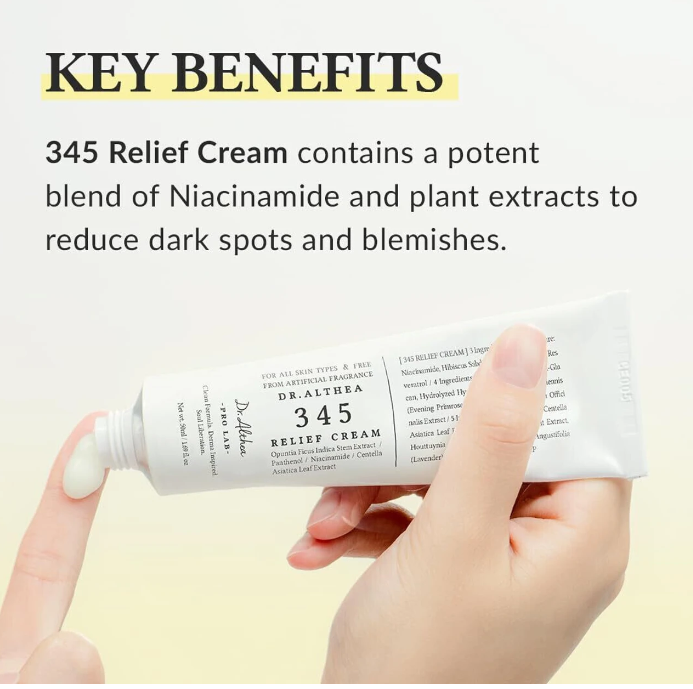 Dr.Althea 345 Relief Cream – Soothing Skin Barrier Repair Gel Cream & Facial Moisturizer for Acne-Prone & Sensitive Skin
