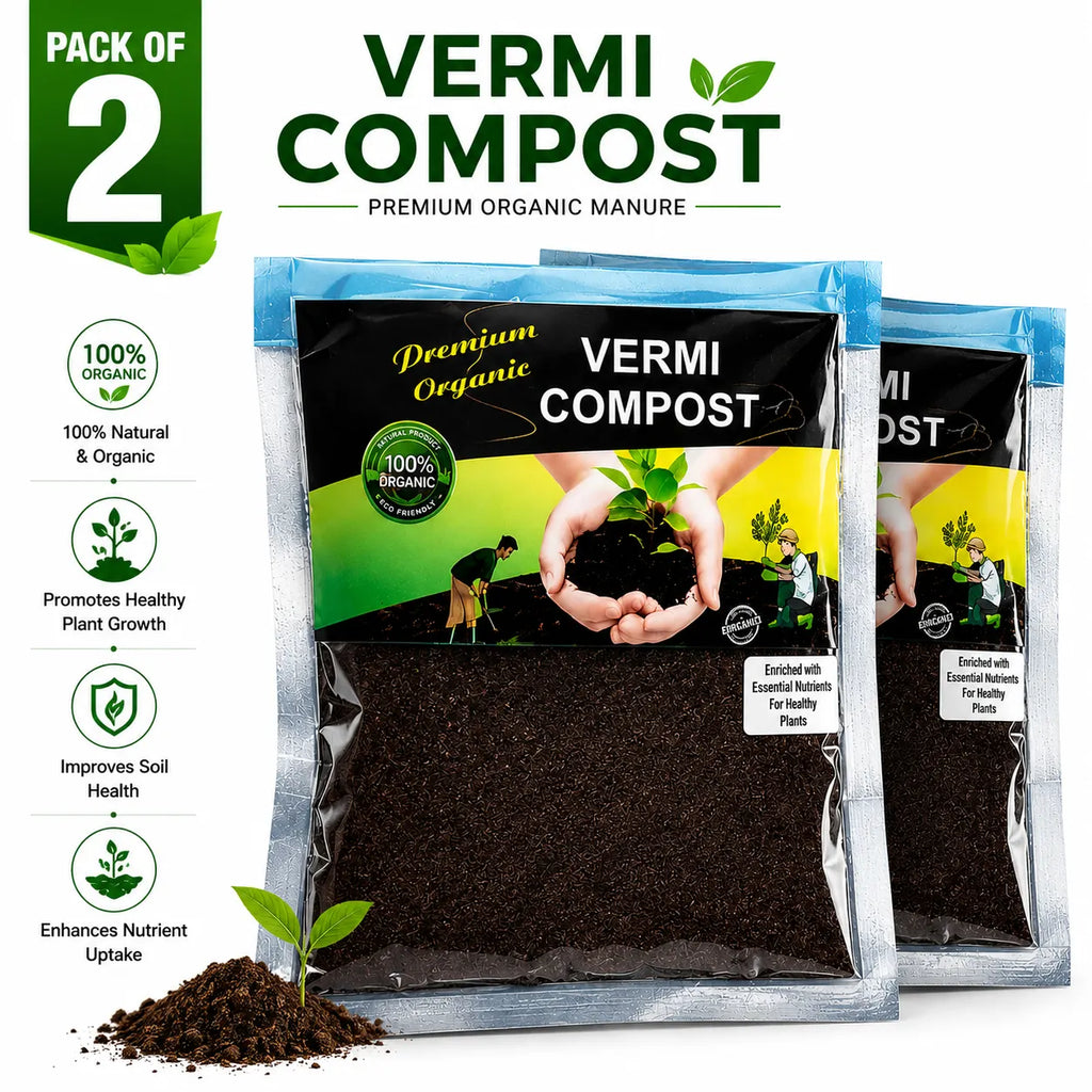 Vermi Compost Organic Vermicompost (Pack of 2) – Premium Vermicompost Fertilizer for Plants & Home Gardening
