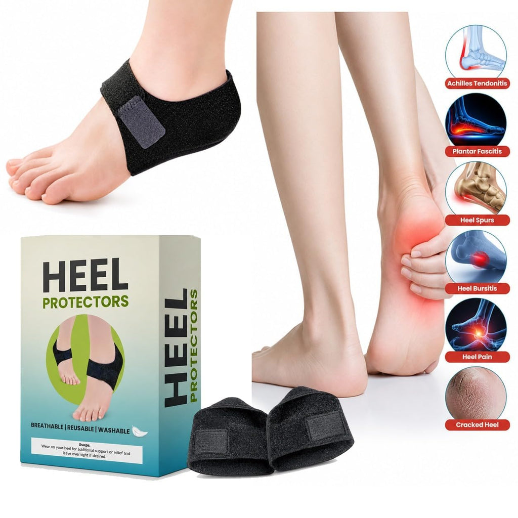 (Pack of 2) Heel Protectors Heel Covers – Anti-Crack Gel Cushion Pads & Shoe Heel Guards for Men & Women
